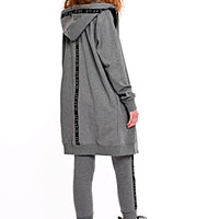 Hoodie Coat Midi Melange