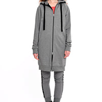 Hoodie Coat Midi Melange