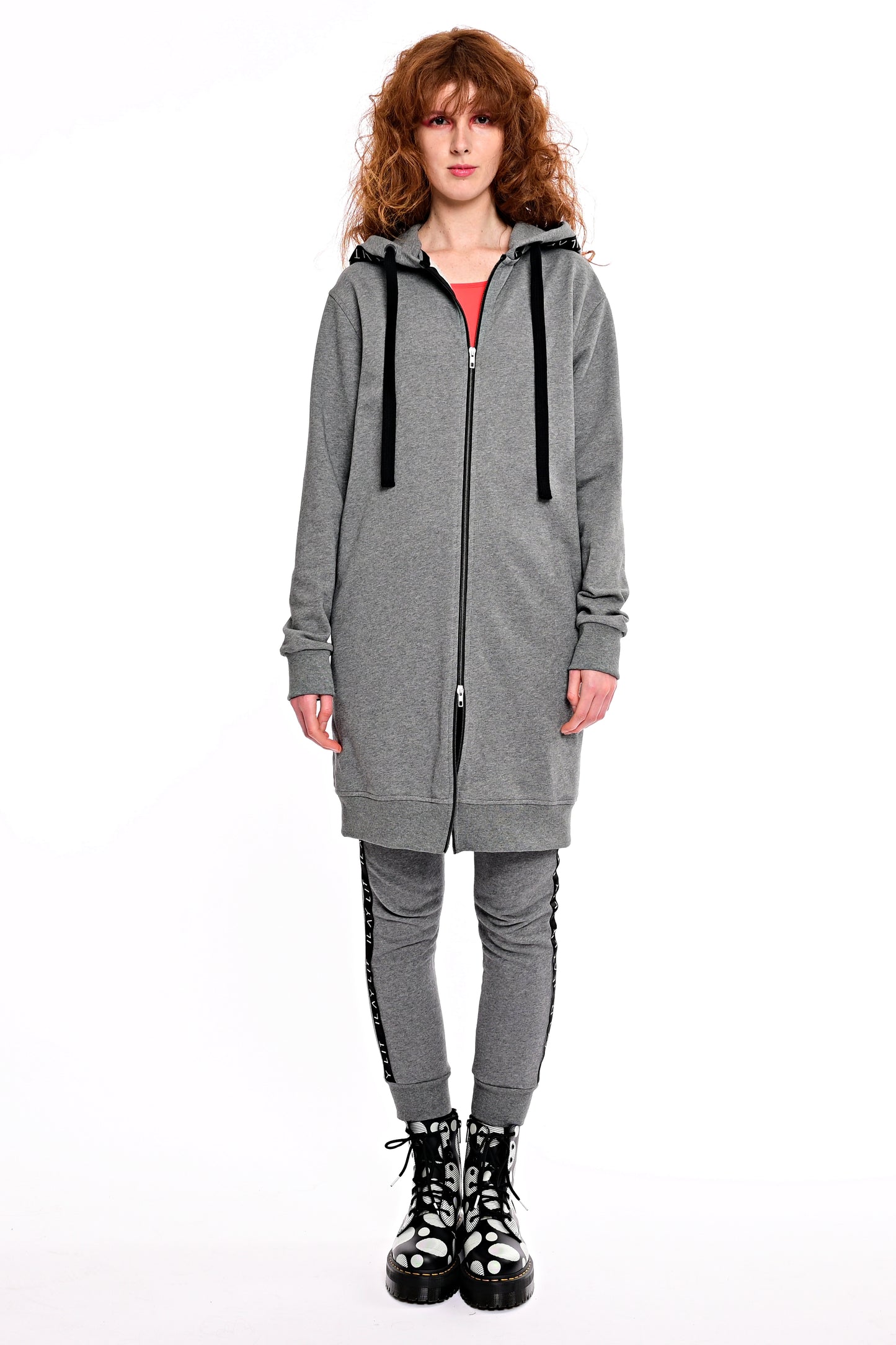 Hoodie Coat Midi Melange