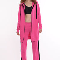 Hoodie Coat Midi Pink