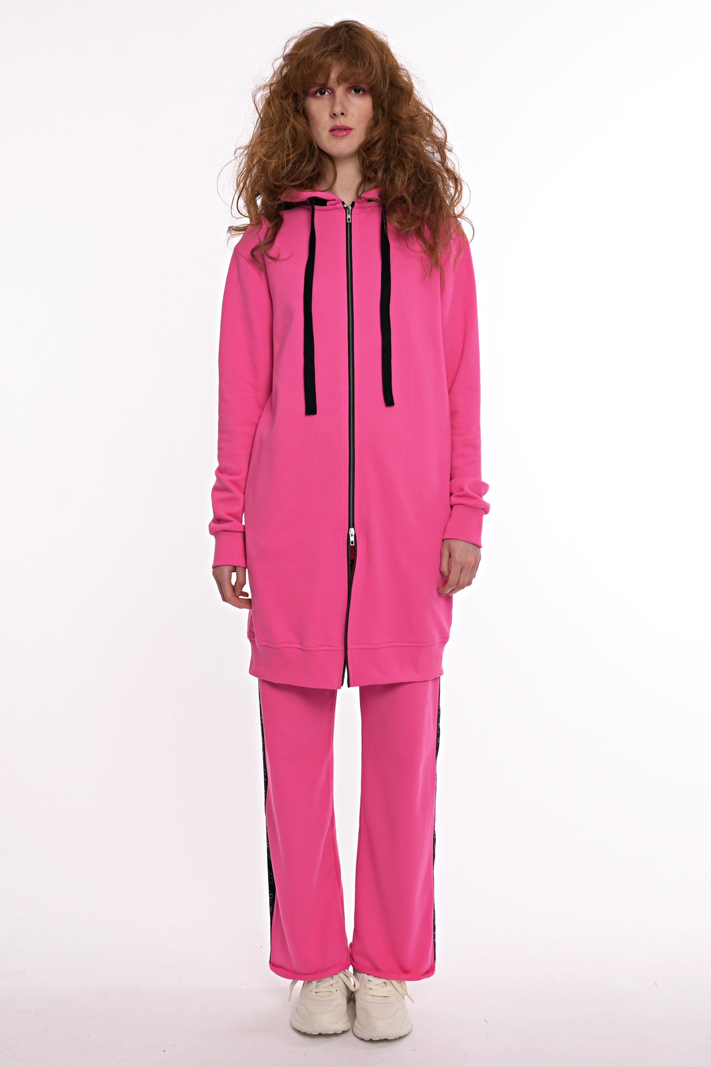 Hoodie Coat Midi Pink