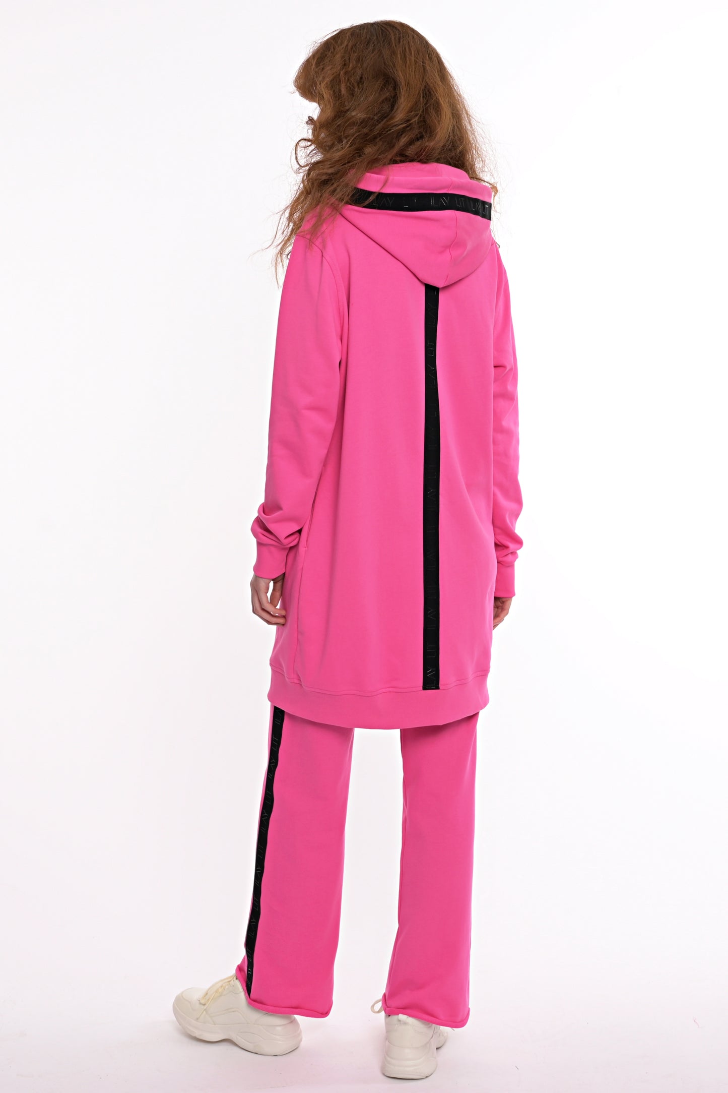 Hoodie Coat Midi Pink