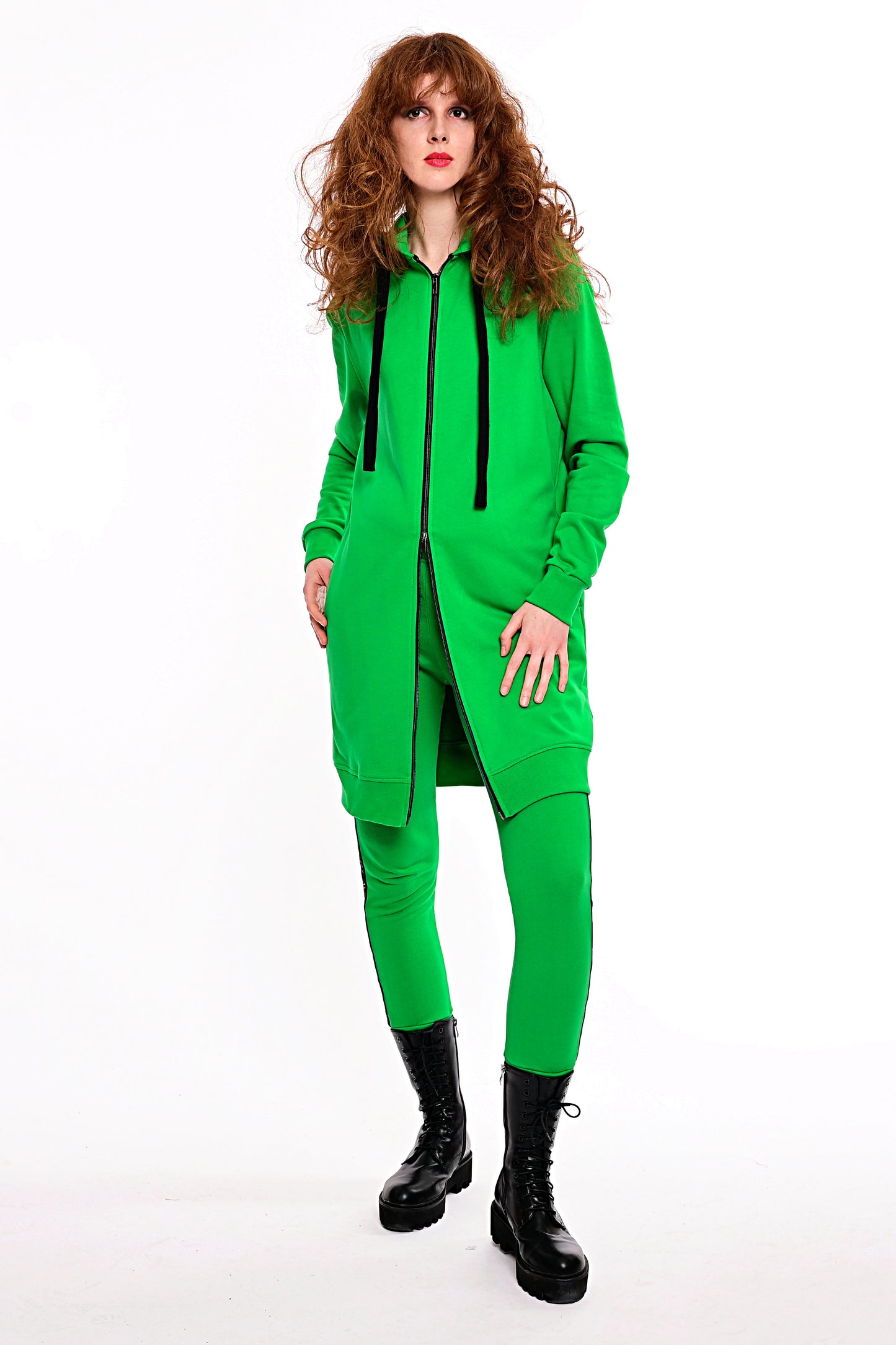 Hoodie Coat Midi Flash Green