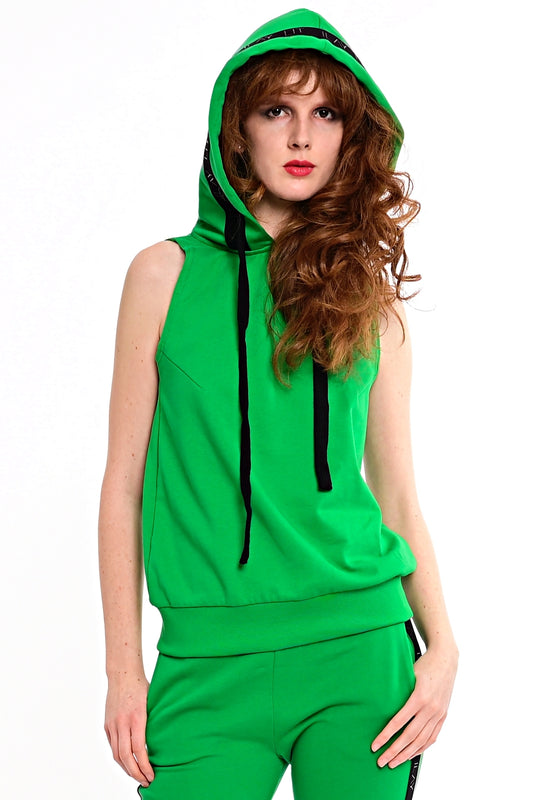 Holy Sleeveless Hoodie Flash Green