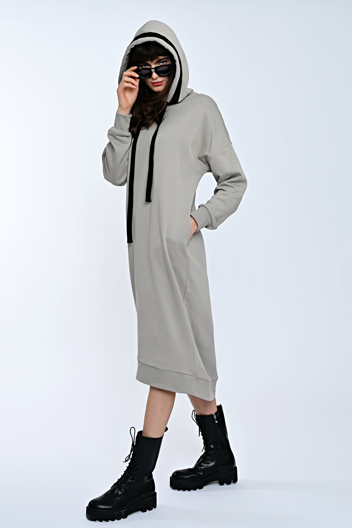 Mona Sweat Dress Taupe-Long