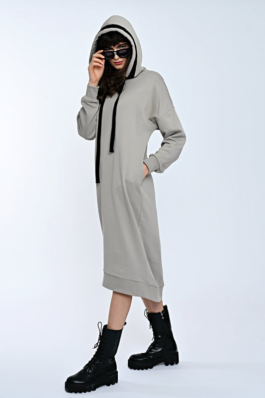 Mona Sweat Dress Taupe-Long