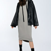 Mona Sweat Dress Taupe-Long