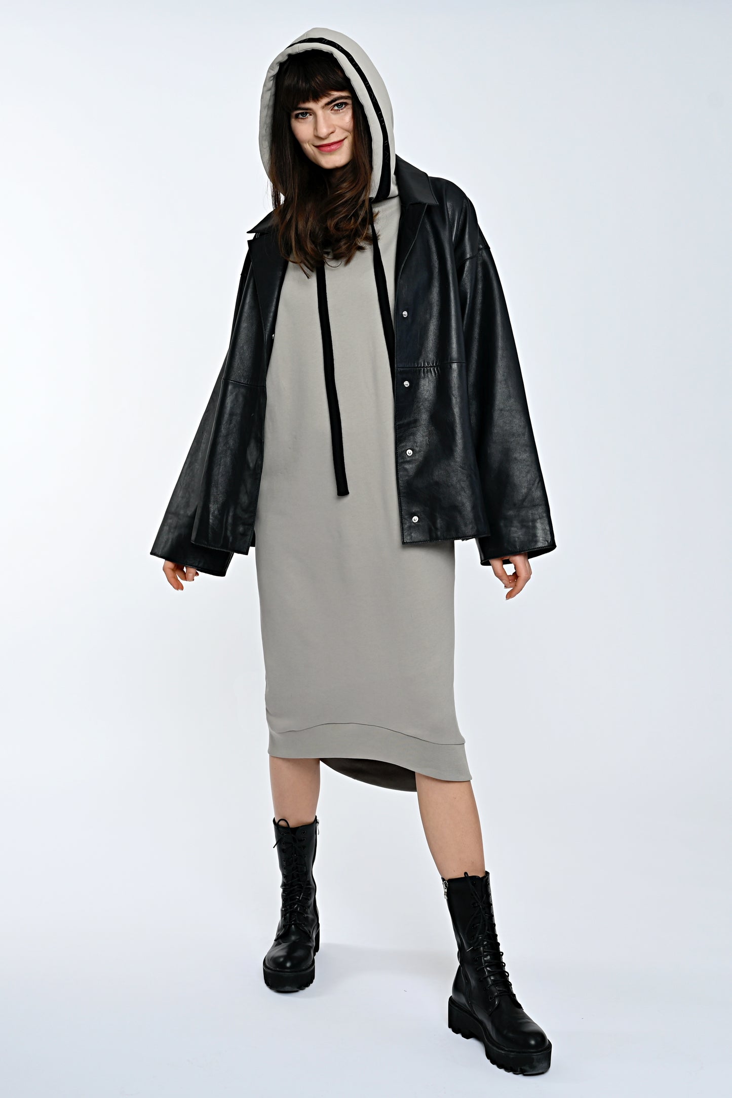 Mona Sweat Dress Taupe-Long