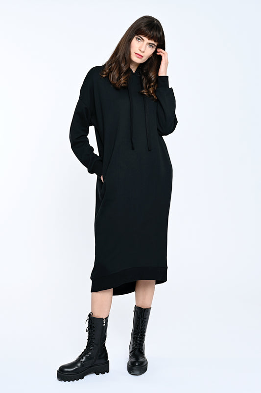 Mona Sweat Dress Black-Long
