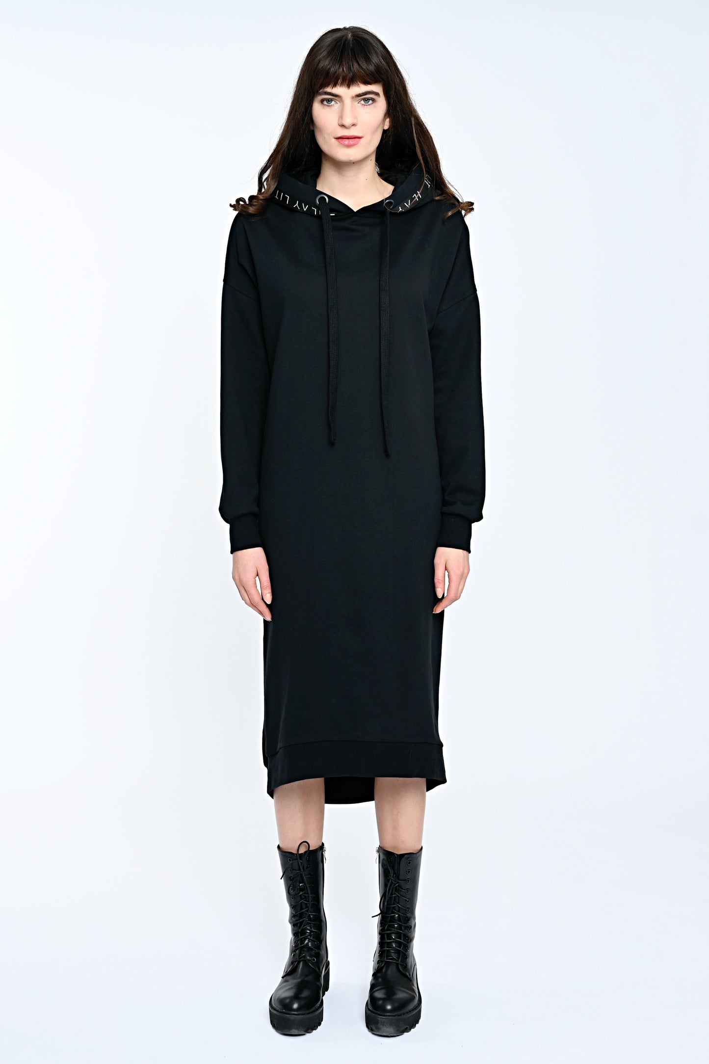 Mona Sweat Dress Black-Long