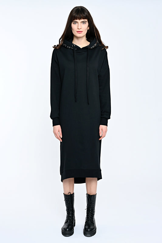 Mona Sweat Dress Black-Long