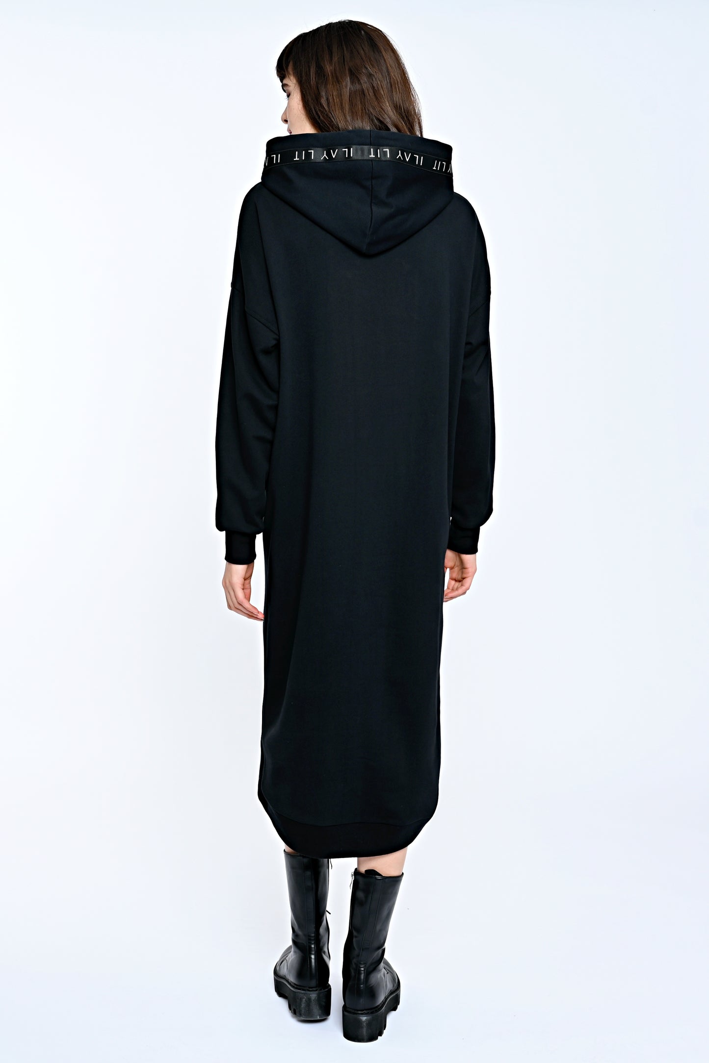Mona Sweat Dress Black-Long