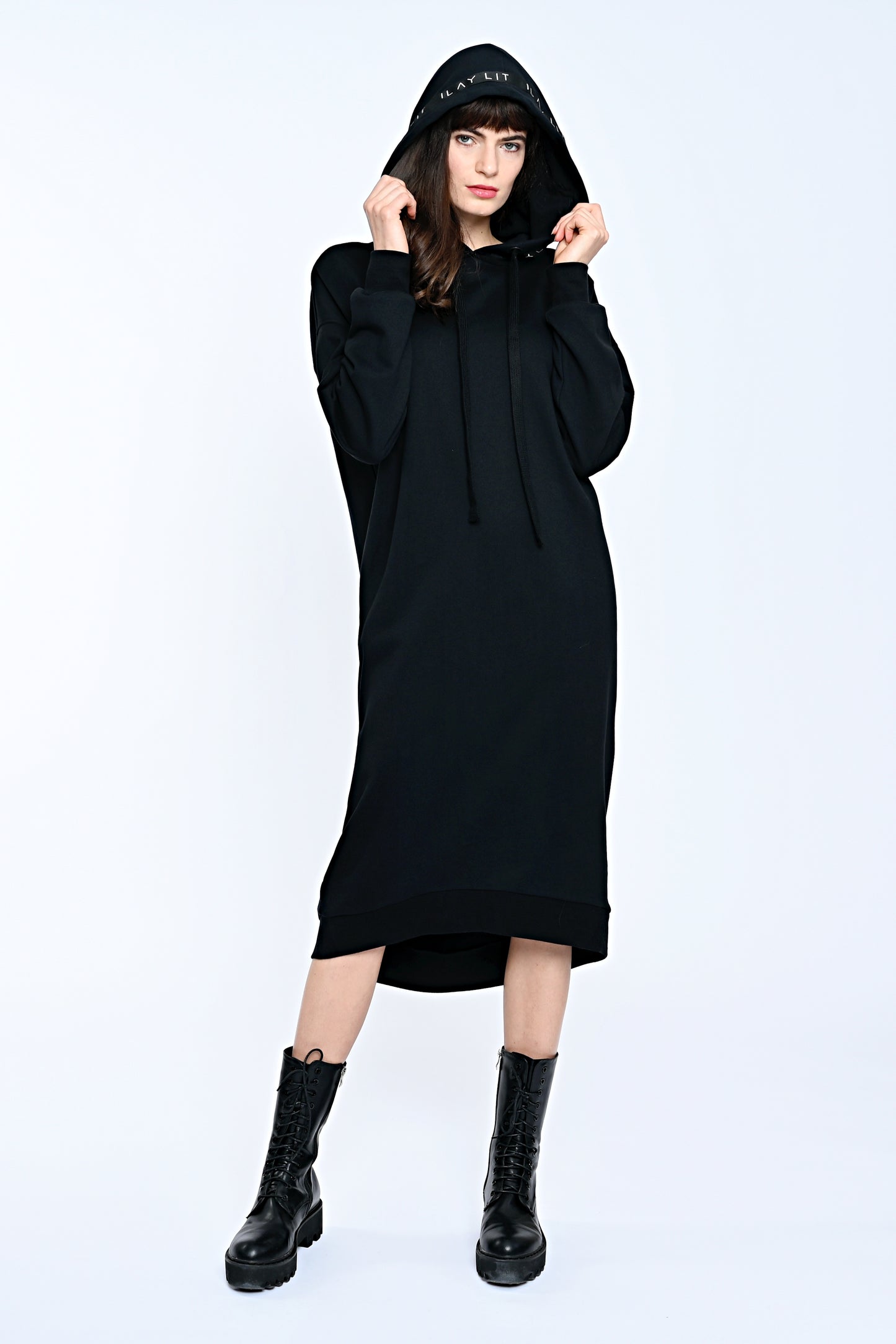 Mona Sweat Dress Black-Long