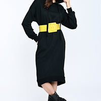 Mona Sweat Dress Black-Long