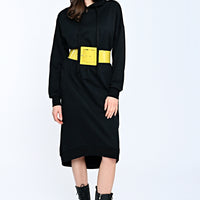Mona Sweat Dress Black-Long