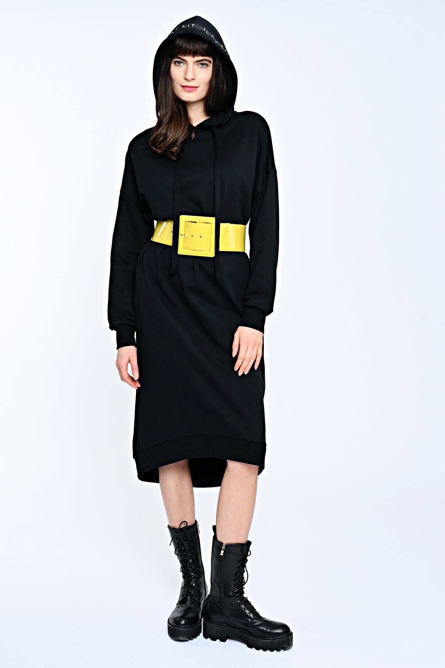 Mona Sweat Dress Black-Long