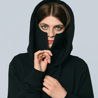 Ike Double Cap Hoodie UNISEX bis XXL BLACK