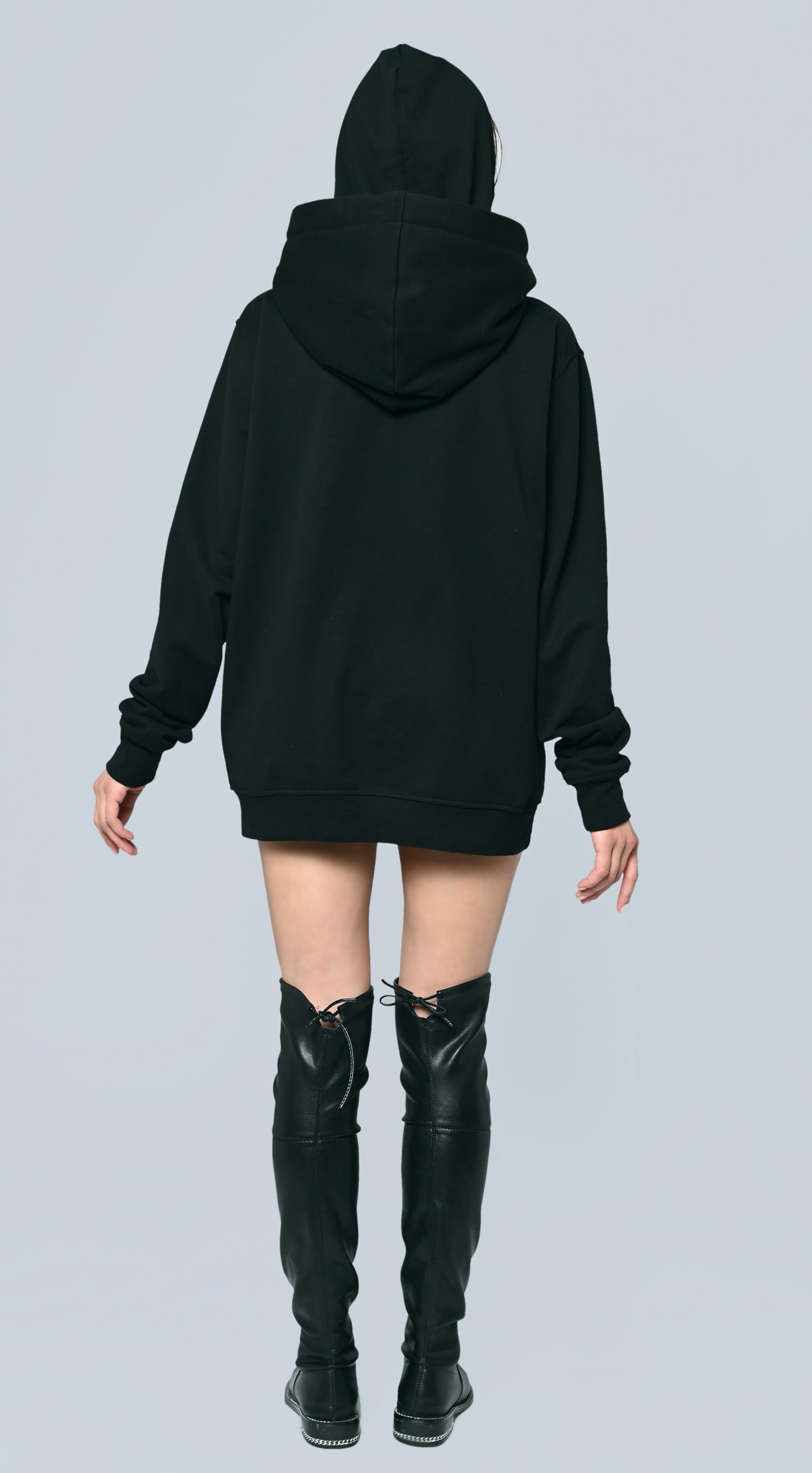 Ike Double Cap Hoodie UNISEX bis XXL BLACK