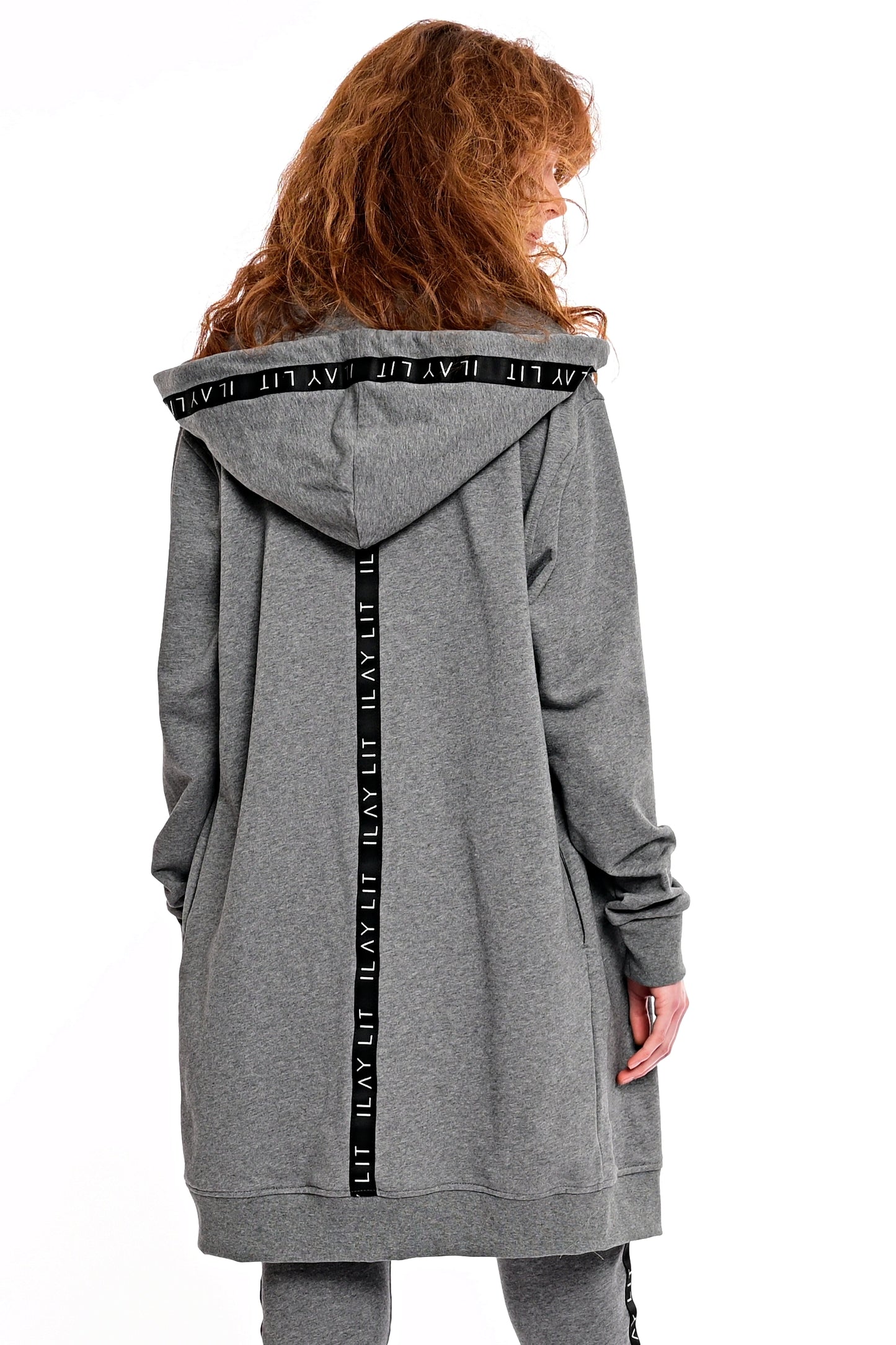 Hoodie Coat Midi Melange