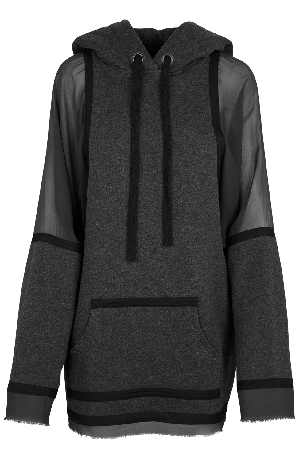 See Through Seidenhoodie Gray