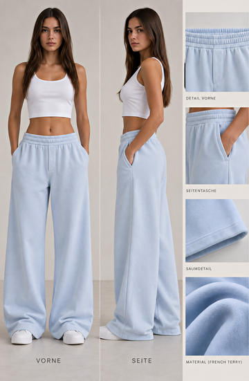 Holy Wide Leg Jogginghose- Ice Blue