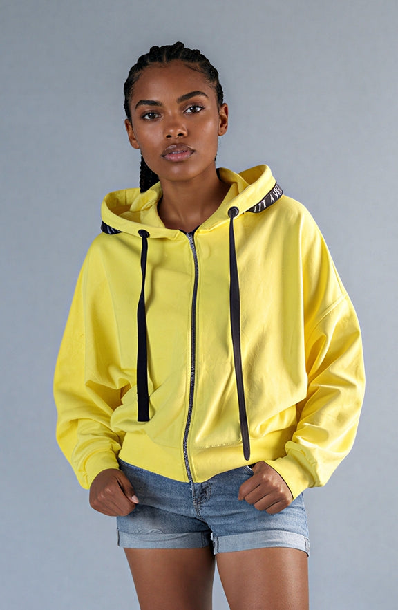 Zoodie Short Zip Jacket- Bold Urban- Lemon