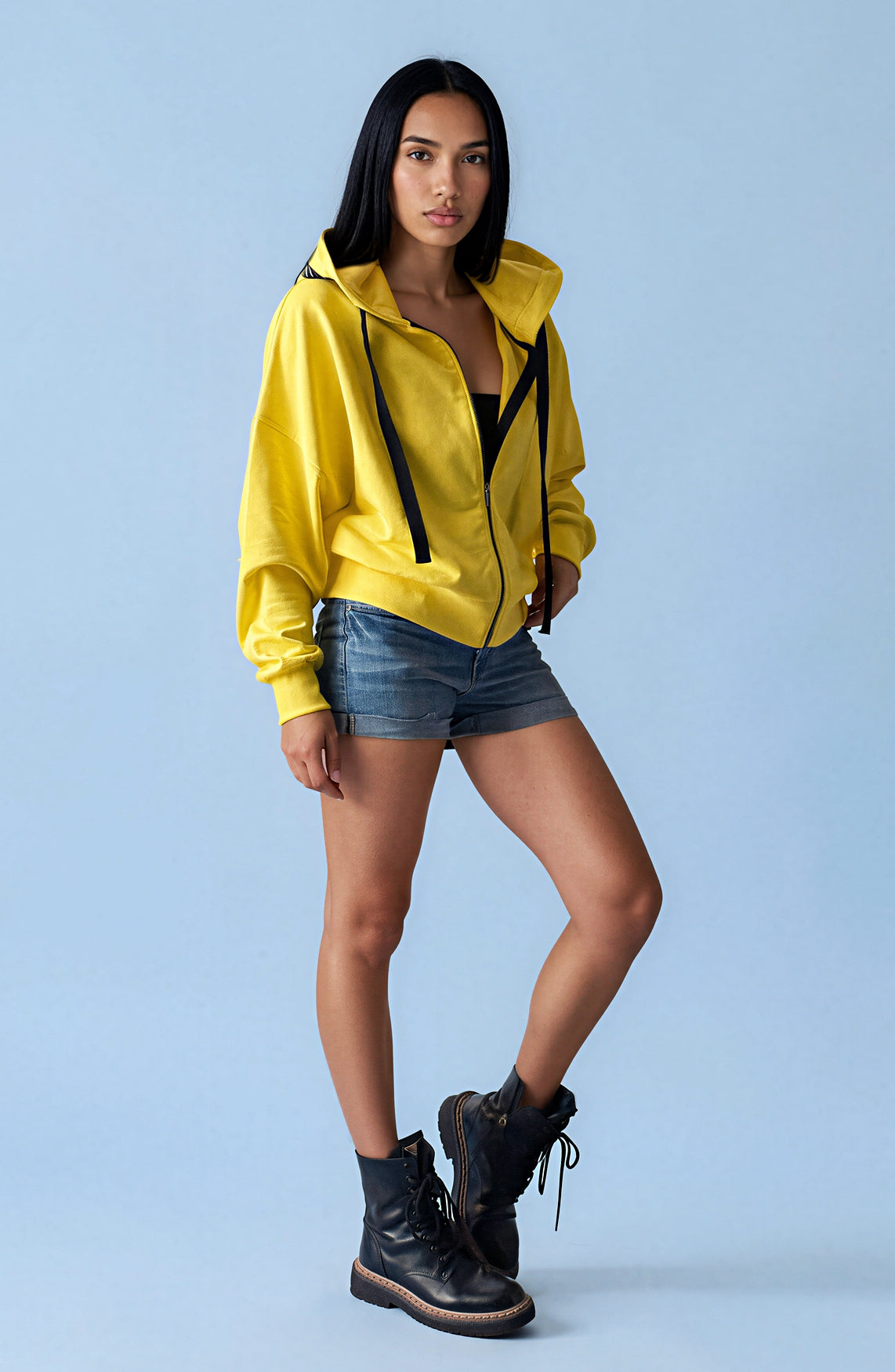 Zoodie Short Zip Jacket- Bold Urban- Lemon