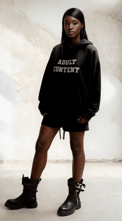 ADULT CONTENT Hoodie- Black Ilaylit