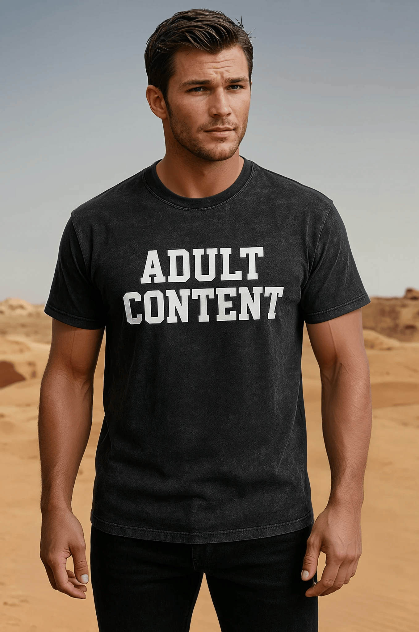 ADULT Shirt im Washed Look, Black Ilaylit
