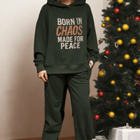 BORN IN CHAOS Hoodie- Olive Ilaylit