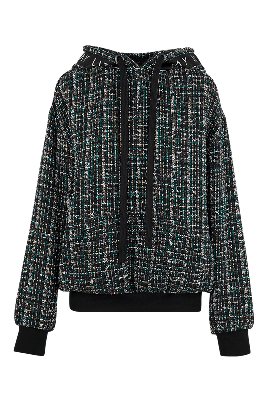 Cloe Bouclé Hoodie Olive Ilaylit