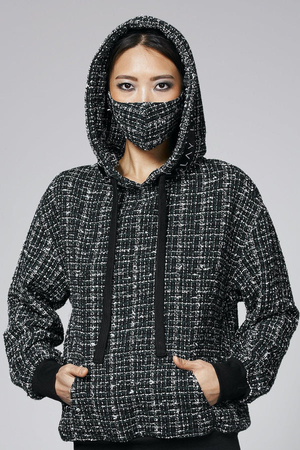 Cloe Bouclé Hoodie Olive S Ilaylit