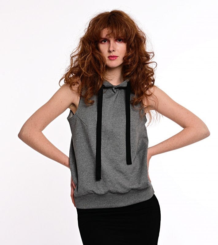 Holy Sleeveless Hoodie Melange Ilaylit