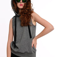 Holy Sleeveless Hoodie Melange Ilaylit