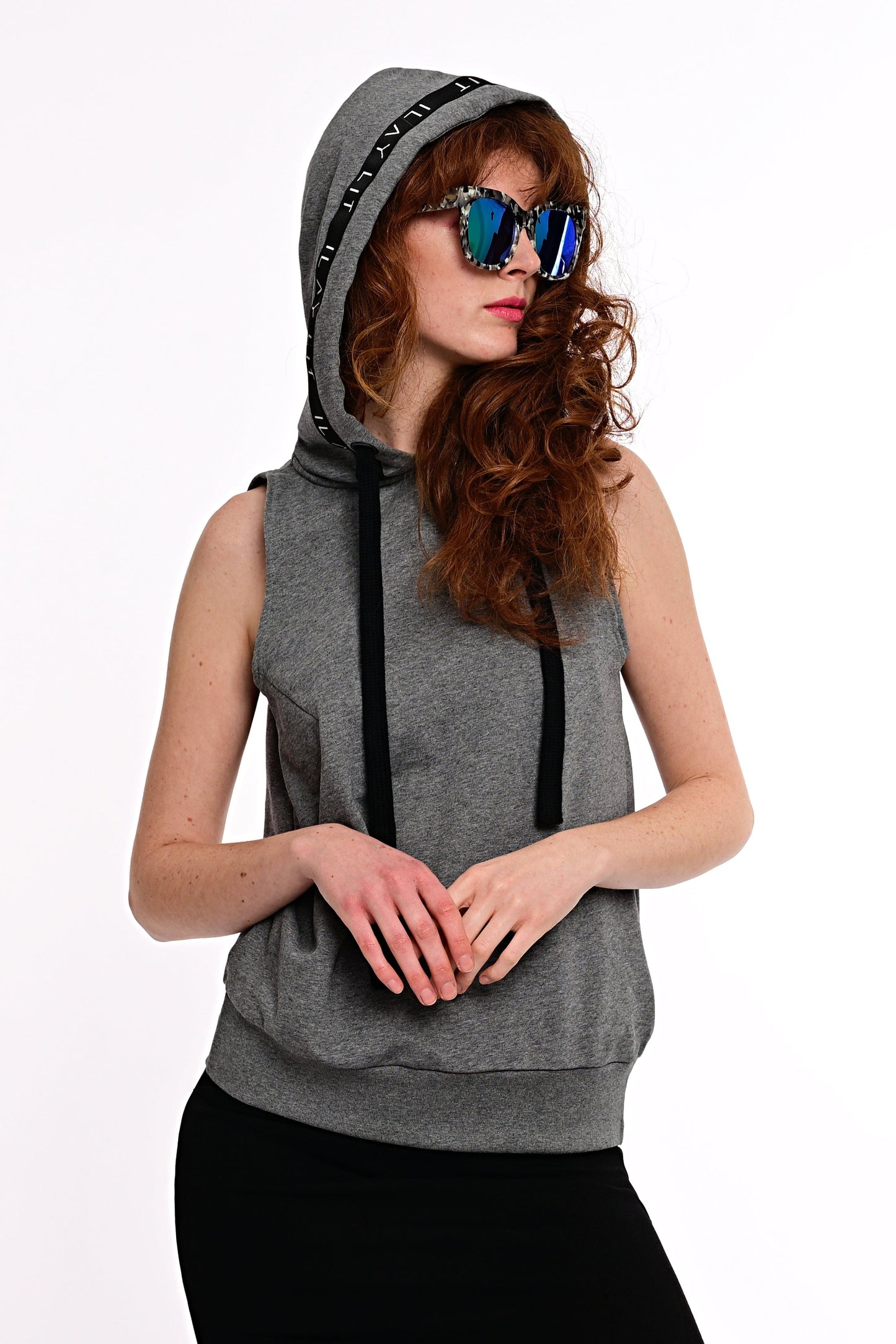 Holy Sleeveless Hoodie Melange Ilaylit