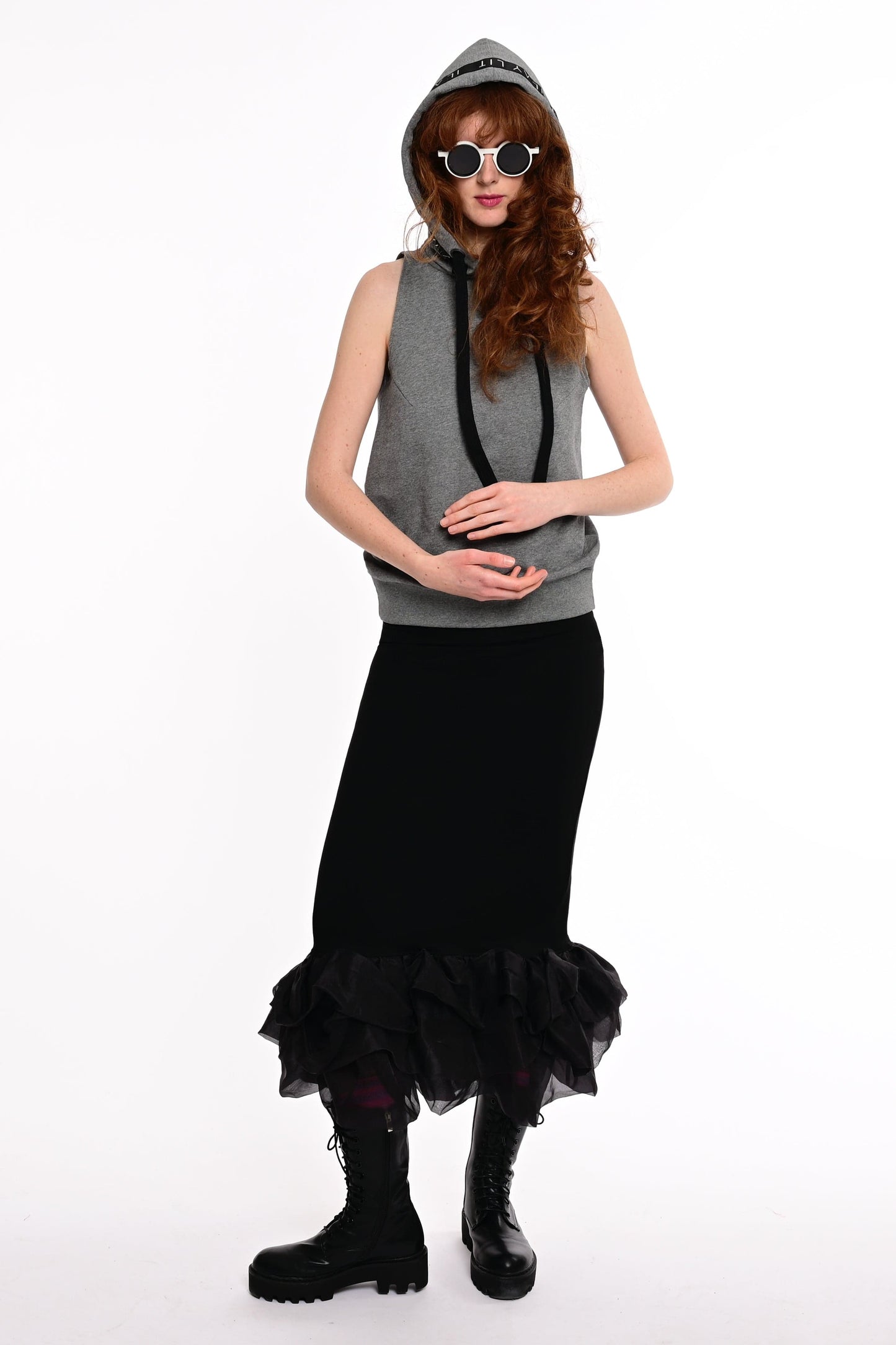 Holy Sleeveless Hoodie Melange Ilaylit