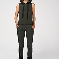 Holy Sleeveless Hoodie Olive Ilaylit