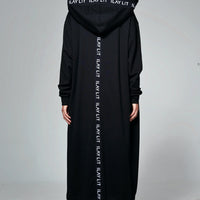 Hoodie Coat Long Black Ilaylit