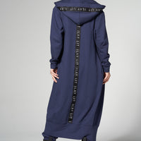 Hoodie Coat Long Blue Ilaylit