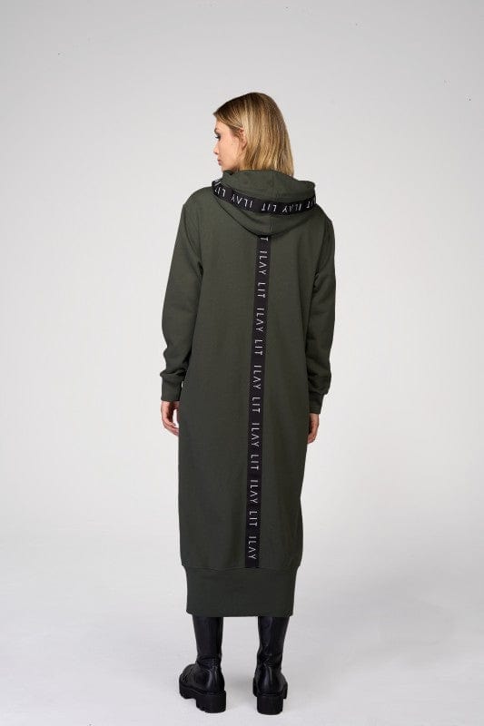 Hoodie Coat Long Olive Ilaylit