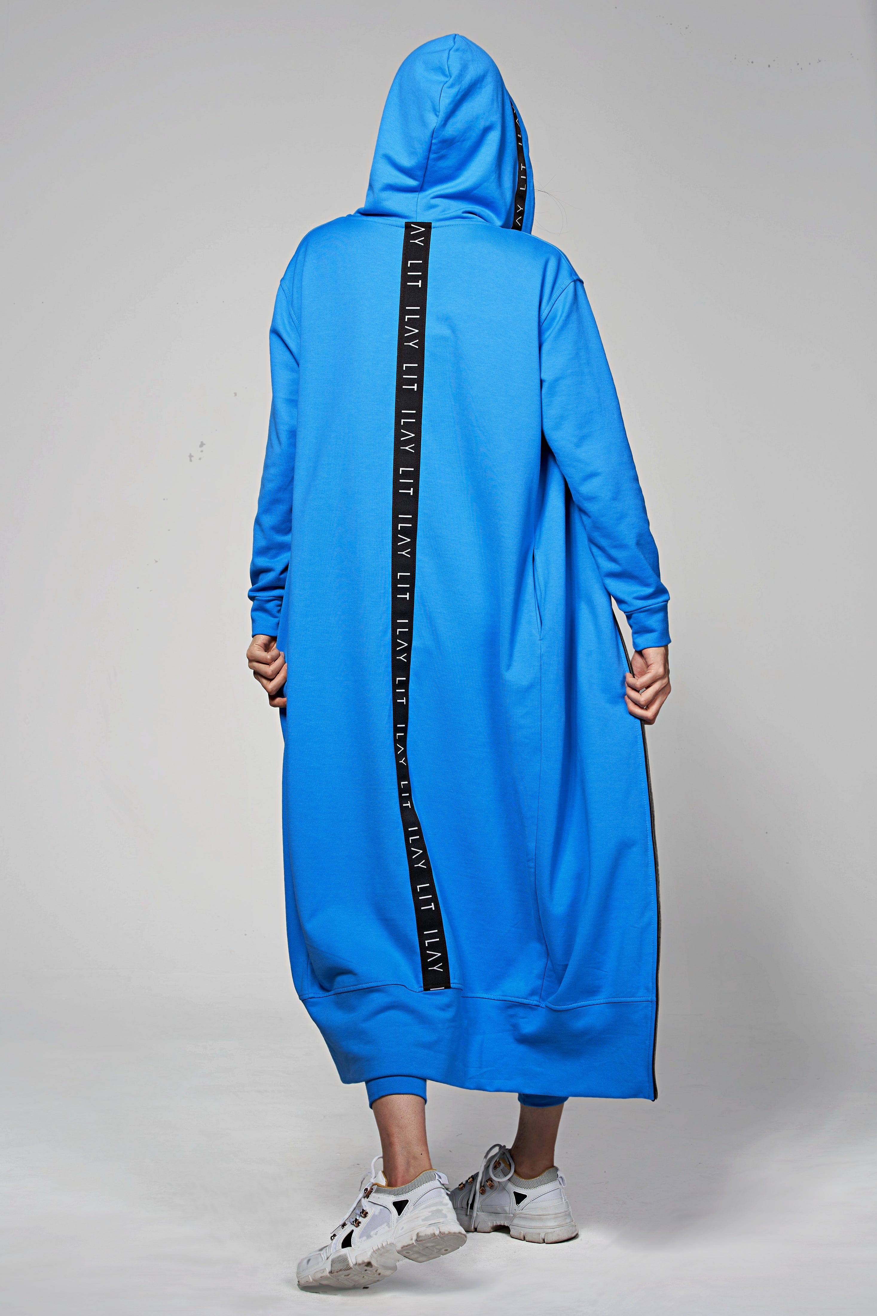 Hoodie Coat Long Royal M Ilaylit