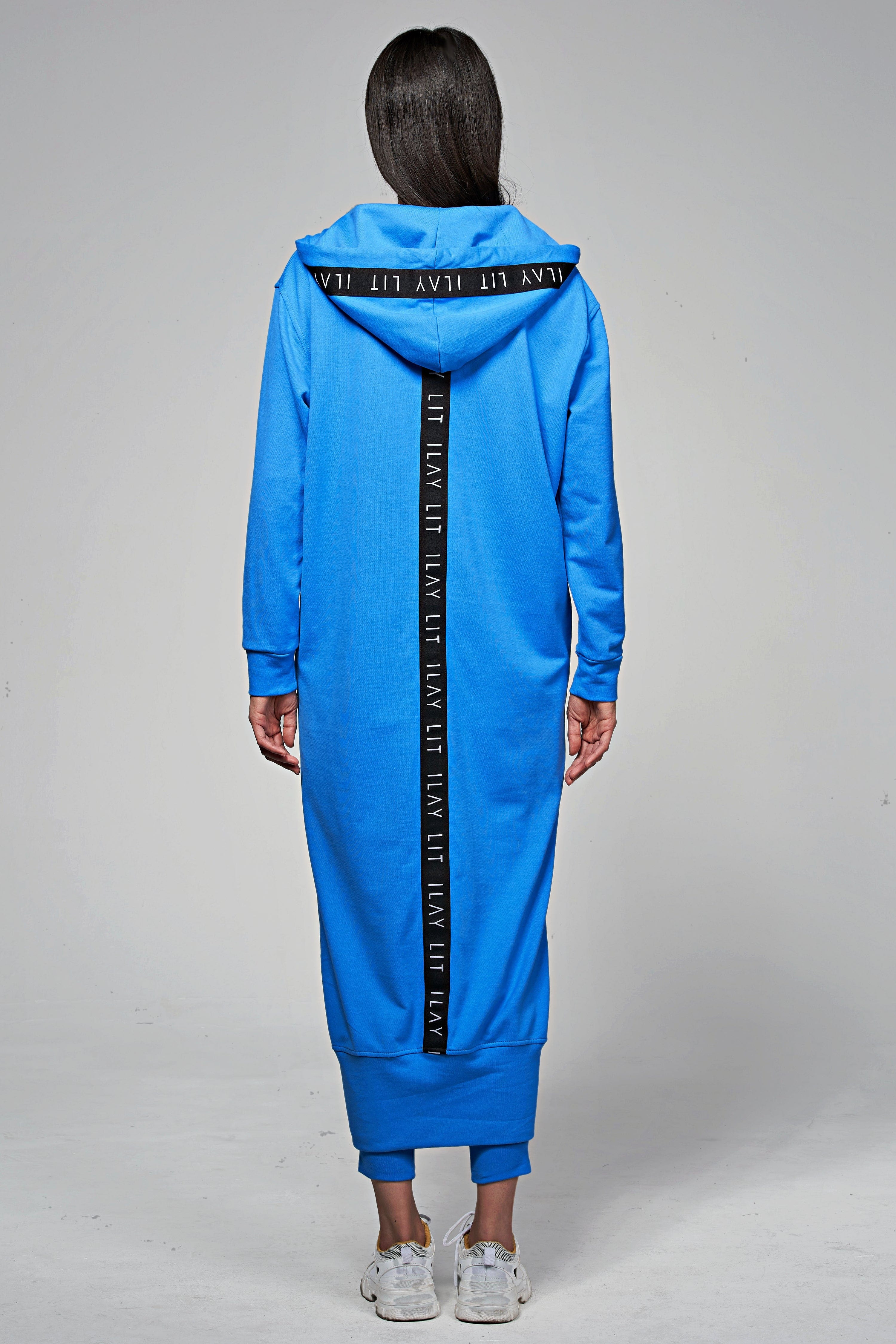 Hoodie Coat Long Royal M Ilaylit