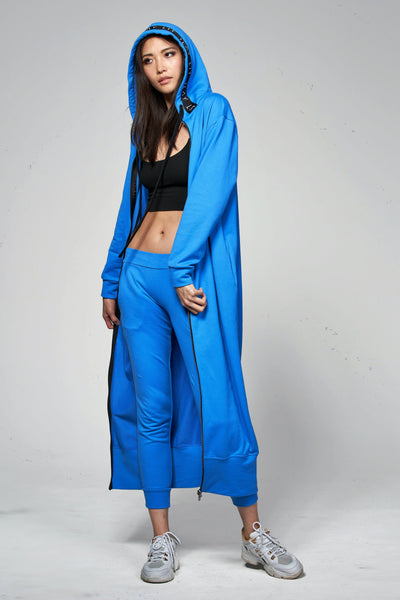 Hoodie Coat Long Royal M Ilaylit