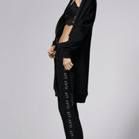 Hoodie Coat Midi Black Ilaylit