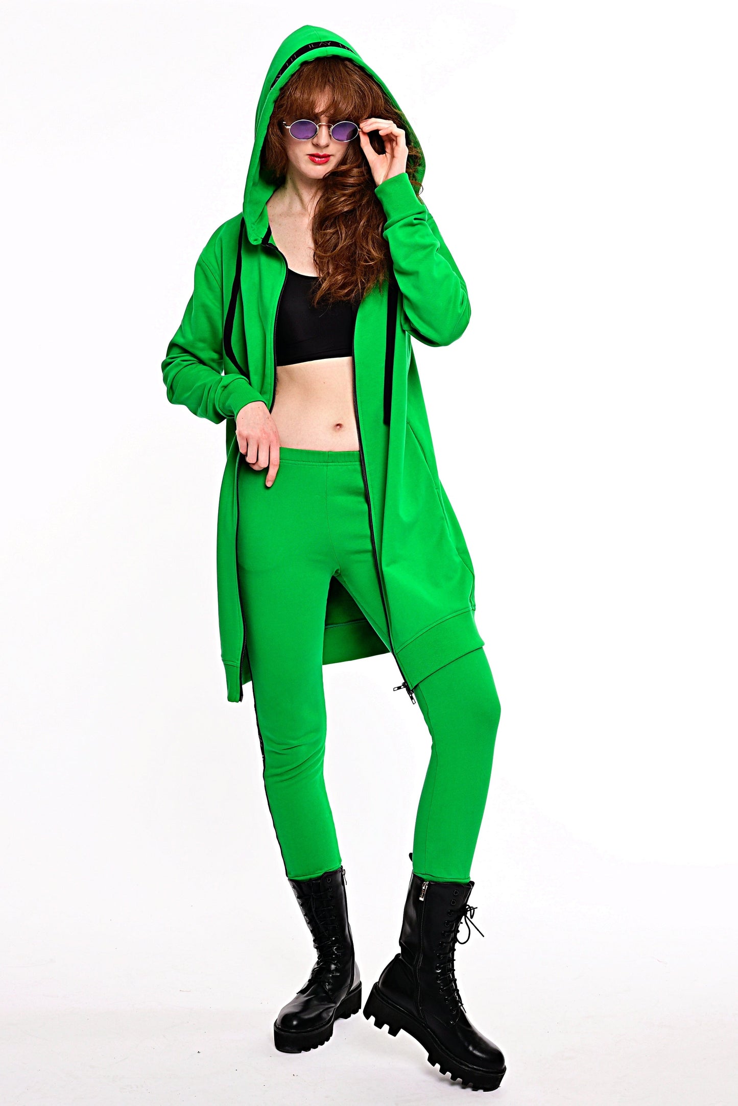 Hoodie Coat Midi Flash Green Ilaylit