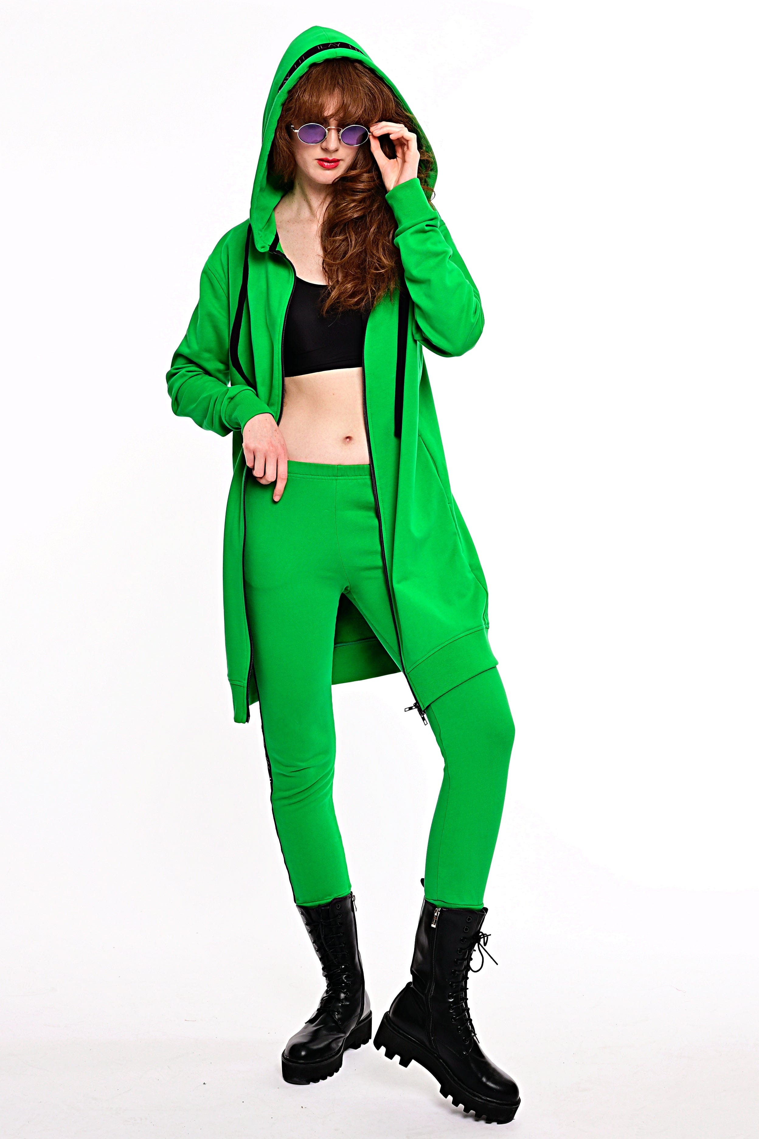 Hoodie Coat Midi Flash Green Ilaylit
