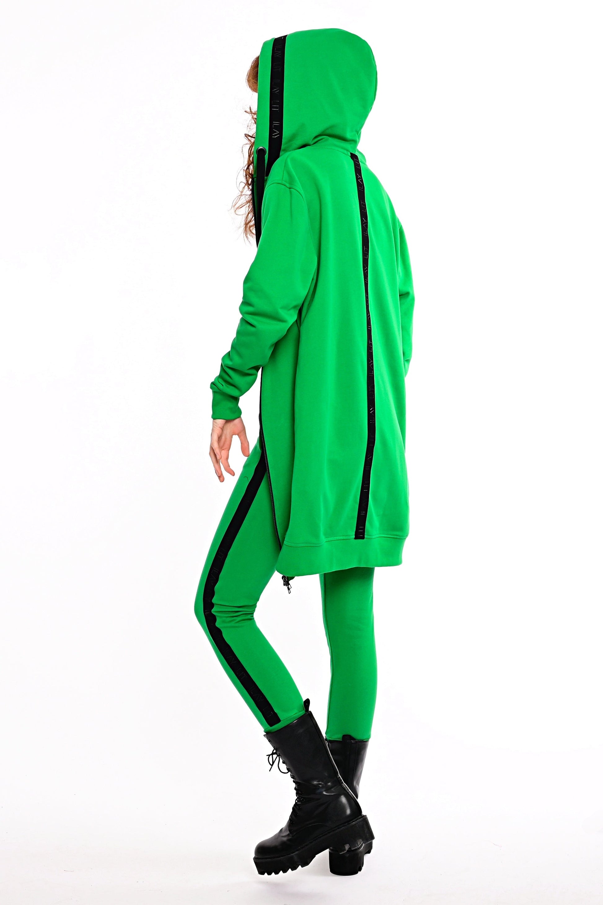 Hoodie Coat Midi Flash Green Ilaylit