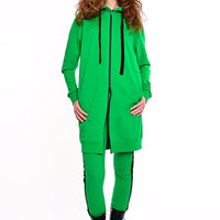 Hoodie Coat Midi Flash Green Ilaylit