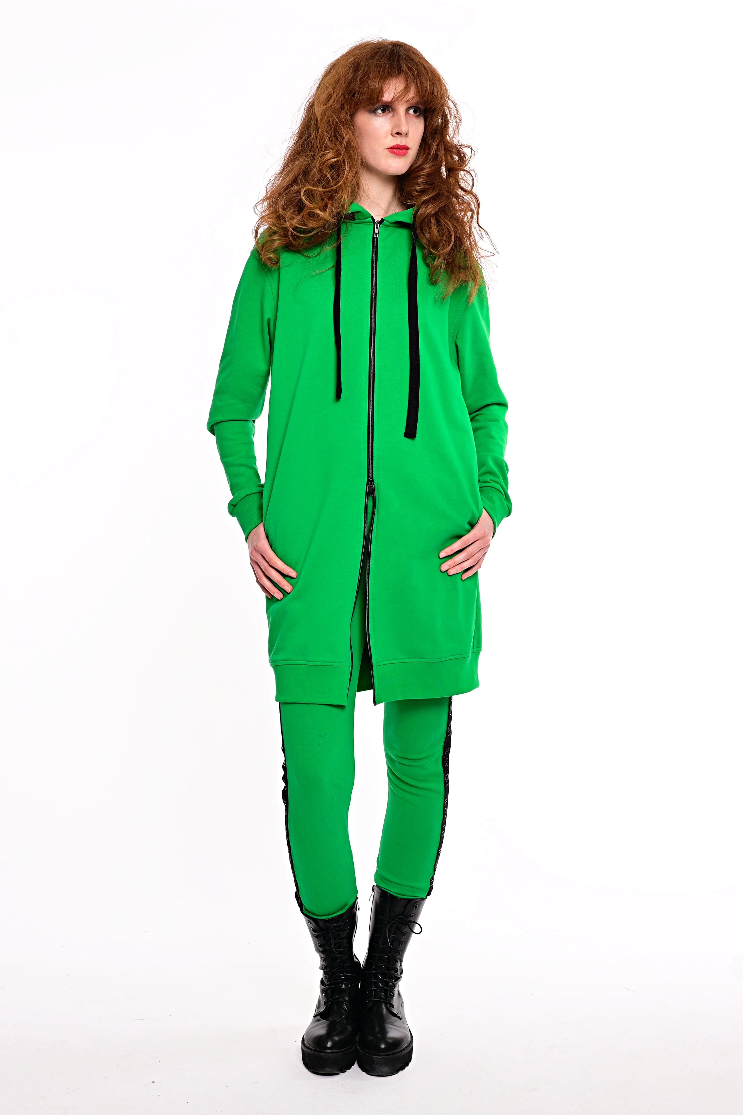Hoodie Coat Midi Flash Green Ilaylit