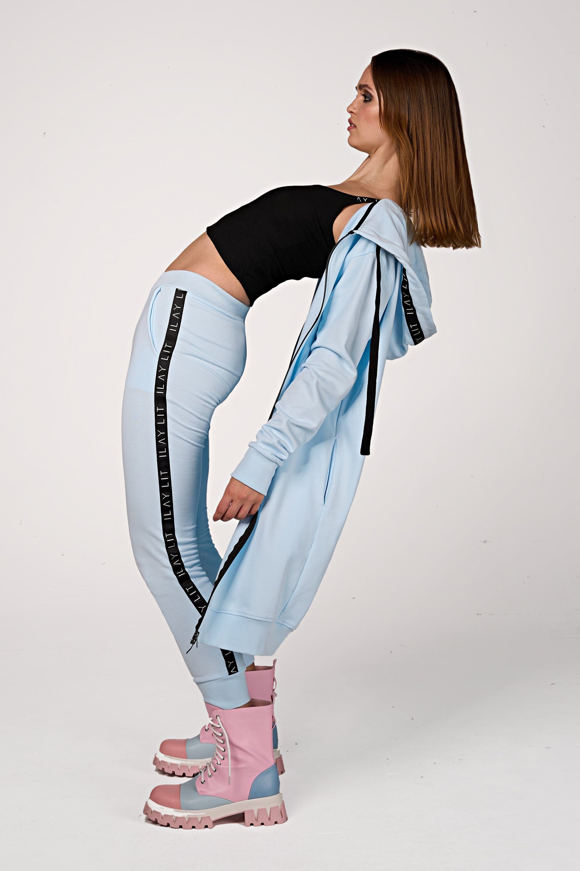 Hoodie Coat Midi Ice Blue Ilaylit